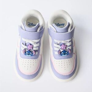 New Baby Toddlers Sz 7 Zara Lilo & Stitch Disney High Top Sneakers White Purple